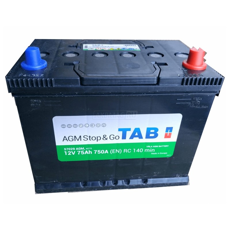 TAB AGM akumuliatorius 12V 75Ah 750A Jap (-+)